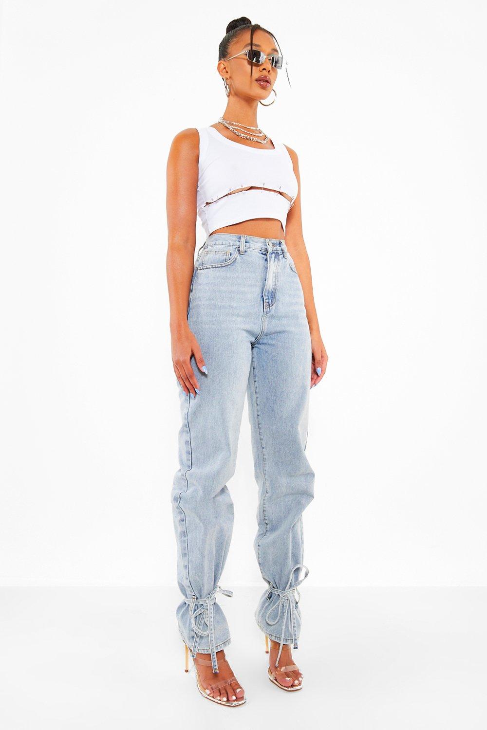 High waisted store tie ankle pants